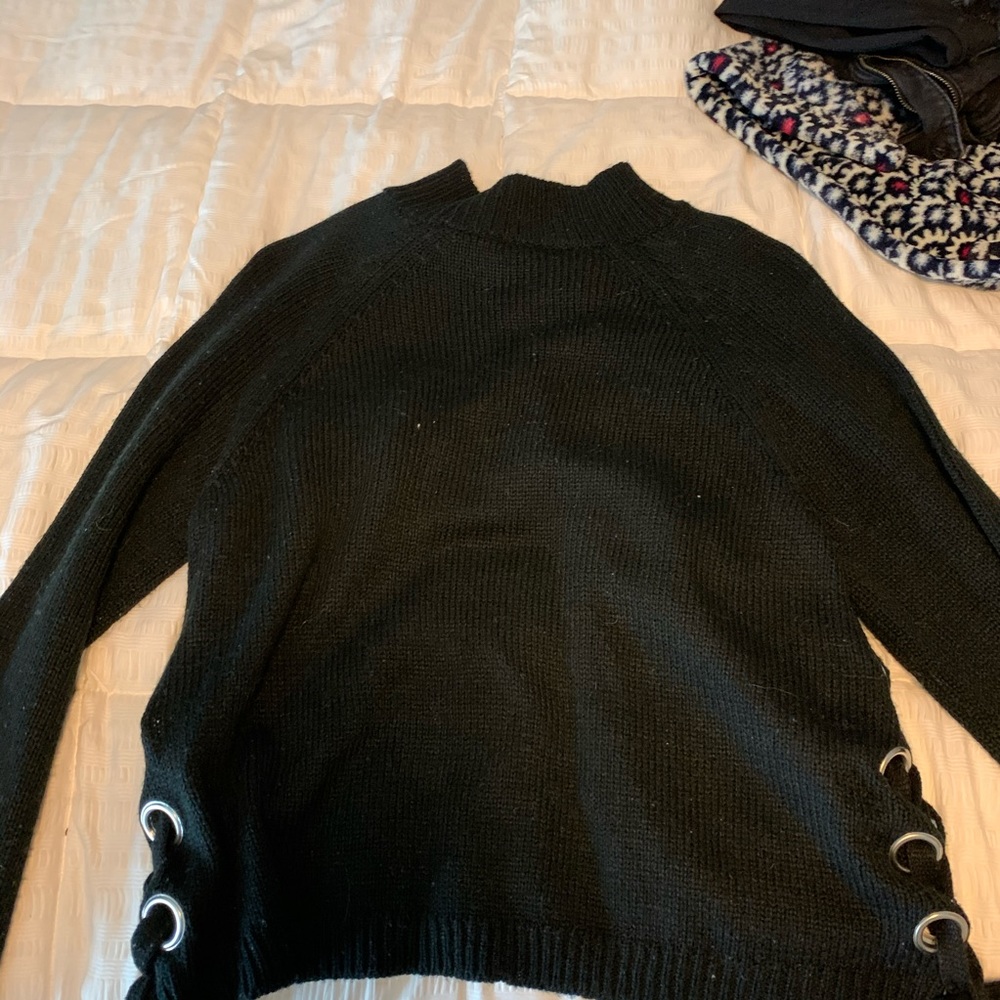 black sweater